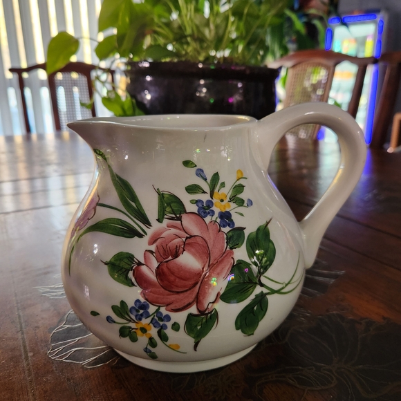 Other - Floral Ceramic Pitcher Made In Italy